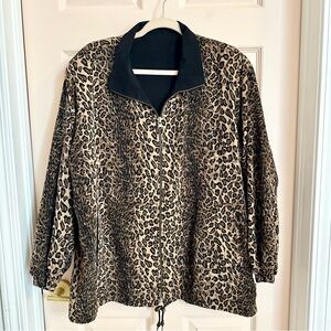 Leopard print zip up jacket